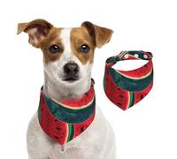 Bandanas d'été pour chiens - Bandana rouge pastèque lavable et réglable - Bavoirs triangulaires mignons pour chiens de taille moyenne et grande - Chiots et chats de petite taille