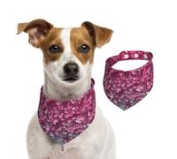 Bandanas d'été pour chiens - Bandanas 3D à paillettes roses - Lavables et réglables - Bavoirs triangulaires mignons pour chiens de taille moyenne et grande - Chiots et chats - Taille S