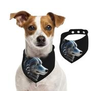 Bandanas d'été pour chiens - Bandanas 3D en forme de loup - Lavables et réglables - Triangle - Bavoirs mignons pour chiens de taille moyenne et grande - Chiots et chats - Taille S