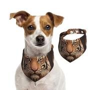 Bandanas d'été pour chiens - Bandanas 3D en forme de tête de tigre - Lavables et réglables - Bavoirs triangulaires mignons pour chiens de taille moyenne et grande - Chiots et chats - Taille M