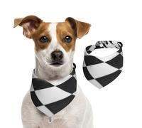 Bandanas d'été pour chiens, bandanas à carreaux noirs et blancs, lavables et réglables pour chiens de taille moyenne et grande taille, chiots et chats, taille S
