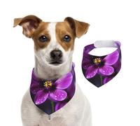 Bandanas d'été pour chiens, bandanas à fleurs violettes pour chien, lavables, réglables, triangulaires, adorables bavoirs pour animaux de compagnie pour chiens de taille moyenne et grande taille