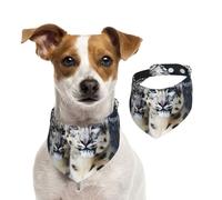 Bandanas d'été pour chiens, bandanas à motif léopard des neiges aux yeux bleus, lavables, réglables et triangulaires, bavoirs mignons pour chiens de taille moyenne et grande taille, chiots et chats