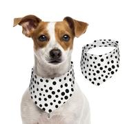 Bandanas d'été pour chiens - Bandanas à pois noirs - Lavables et réglables - Bavoirs triangulaires mignons pour animaux de compagnie - Pour chiens de taille moyenne et grande - Chiots et chats