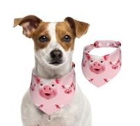 Bandanas d'été pour chiens, bandanas amusants en forme de tête de cochon rose, lavables, réglables et triangulaires, bavoirs mignons pour chiens de taille moyenne et grande taille, chiots et chats