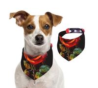 Bandanas d'été pour chiens, bandanas artistiques roses rouges lavables et réglables pour chiens de taille moyenne et grande taille, chiots et chats, taille M