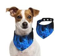 Bandanas d'été pour chiens, bandanas bleu flamme pour chien, lavable et réglable, bavoirs triangulaires mignons pour animaux de compagnie pour chiens de moyenne et grande taille, chiots et chats