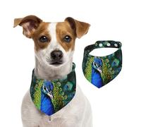 Bandanas d'été pour chiens, bandanas bleu paon pour chien, lavables, réglables, triangulaires, bavoirs mignons pour chiens de taille moyenne et grande taille, chiots et chats, taille S
