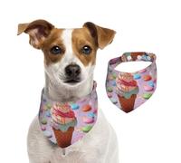 Bandanas d'été pour chiens, bandanas colorés en forme de crème glacée pour chien, lavables, réglables et triangulaires, bavoirs mignons pour chiens de taille moyenne et grande taille, chiots et chats