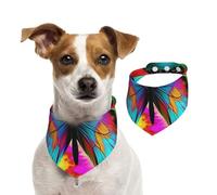 Bandanas d'été pour chiens - Bandanas colorés en forme de papillon - Lavables et réglables - Bavoirs triangulaires mignons pour animaux de compagnie - Pour chiens de taille moyenne et grande - Chiots