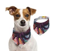 Bandanas d'été pour chiens - Bandanas colorés en forme de pieuvre - Lavables et réglables - Bavoirs triangulaires mignons pour chiens de taille moyenne et grande - Chiots et chats - Taille S
