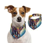 Bandanas d'été pour chiens - Bandanas colorés en forme d'éléphant - Lavables et réglables - Bavoirs triangulaires mignons pour chiens de taille moyenne et grande - Chiots et chats - Taille L