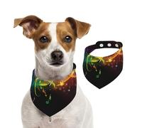 Bandanas d'été pour chiens - Bandanas colorés - Motif notes de musique - Lavables et réglables - Bavoirs triangulaires mignons pour chiens de taille moyenne et grande - Chiots et chats - Taille L