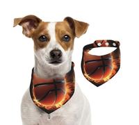Bandanas d'été pour chiens - Bandanas de basket-ball 3D lavables et réglables - Bavoirs triangulaires mignons pour chiens de taille moyenne et grande - Chiots et chats - Taille S