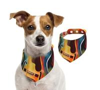 Bandanas d'été pour chiens, bandanas de guitare aquarelle abstraite, lavables, réglables, triangulaires, bavoirs mignons pour chiens de taille moyenne et grande taille, chiots et chats, taille L