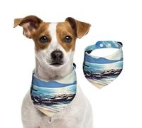 Bandanas d'été pour chiens - Bandanas de plage décontractés lavables et réglables - Bavoirs triangulaires mignons pour chiens de taille moyenne et grande - Chiots et chats - Taille S