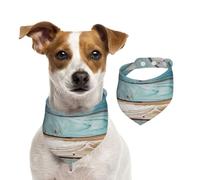 Bandanas d'été pour chiens, bandanas en bois de couleur bleu vieilli, lavables, réglables, triangulaires, bavoirs mignons pour animaux de compagnie pour chiens de taille moyenne et grande taille