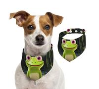 Bandanas d'été pour chiens, bandanas en forme de couronne grenouille, lavables, réglables et triangulaires, bavoirs mignons pour chiens de taille moyenne et grande taille, chiots et chats de petite