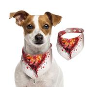 Bandanas d'été pour chiens - Bandanas en forme de cœur abstrait - Lavables et réglables - Bavoirs triangulaires mignons pour chiens de taille moyenne et grande - Chiots et chats - Taille M
