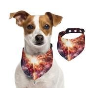 Bandanas d'été pour chiens - Bandanas en forme de feu d'artifice - Lavables et réglables - Bavoirs triangulaires mignons pour chiens de taille moyenne et grande - Chiots et chats - Taille S