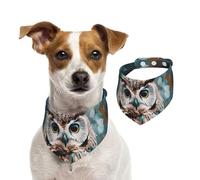 Bandanas d'été pour chiens, bandanas en forme de hibou mignon, lavables, réglables, triangulaires, bavoirs mignons pour chiens de taille moyenne et grande taille, chiots et chats, taille M