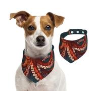 Bandanas d'été pour chiens, bandanas en forme de pieuvre, lavables, réglables, triangulaires, bavoirs mignons pour chiens de taille moyenne et grande taille, chiots et chats, taille L