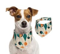 Bandanas d'été pour chiens - Bandanas géométriques du milieu du siècle - Lavables et réglables - Bavoirs triangulaires mignons pour chiens de taille moyenne et grande - Chiots et chats - Taille L