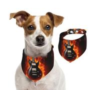 Bandanas d'été pour chiens, bandanas lavables et réglables en forme de guitare rock triangulaire, bavoirs mignons pour chiens de taille moyenne et grande taille, chiots et chats, taille M
