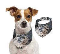 Bandanas d'été pour chiens, bandanas lavables et réglables en forme de léopard des neiges, bavoirs triangulaires mignons pour chiens de taille moyenne et grande taille, chiots et chats, taille S