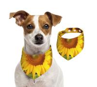 Bandanas d'été pour chiens - Bandanas lavables et réglables en forme de tournesol - Bavoirs triangulaires mignons pour chiens de taille moyenne et grande - Chiots et chats - Taille S
