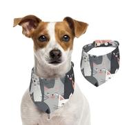 Bandanas d'été pour chiens, bandanas mignons et drôles avec motif de chats gris pour chien, lavables, réglables et triangulaires, bavoirs mignons pour chiens de taille moyenne et grande taille, chiots