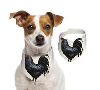 Bandanas d'été pour chiens, bandanas noirs en forme de coq pour chien, lavable et réglable, bavoirs triangulaires mignons pour chiens de taille moyenne et grande taille, chiots et chats, taille M