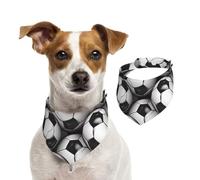 Bandanas d'été pour chiens, bandanas noirs et blancs à motif ballon de football, bandanas lavables et réglables pour chiens de taille moyenne et grande taille