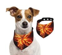 Bandanas d'été pour chiens - Bandanas pour chien - Fleurs de feu abstraites - Lavables et réglables - Bavoirs triangulaires mignons pour chiens de taille moyenne et grande - Chiots et chats - Taille S