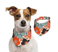 Bandanas d'été pour chiens, bandanas rétro à motif floral pour chien, lavables, réglables et triangulaires, bavoirs mignons pour chiens de taille moyenne et grande taille, chiots et chats, taille M