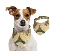 Bandanas d'été pour chiens, bandanas rétro motif carte du monde, lavables, réglables, triangulaires, bavoirs mignons pour chiens de taille moyenne et grande taille, chiots et chats de petite taille