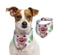 Bandanas d'été pour chiens - Bandanas roses pour petit cochon - Lavables et réglables - Bavoirs triangulaires mignons pour chiens de taille moyenne et grande - Chiots et chats - Taille L