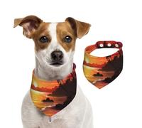 Bandanas d'été pour chiens, bandanas tropicaux au coucher de soleil et bord de mer, lavables et réglables, bavoirs triangulaires mignons pour chiens de taille moyenne et grande taille, chiots et chats