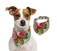 Bandanas d'été pour chiens, bandanas vintage à fleurs pour chien, bandanas lavables et réglables triangulaires pour chiens de taille moyenne et grande taille, chiots et chats, taille M