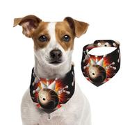 Bandanas d'été pour chiens, bandanas vintage en forme de boule de bowling pour chien, bandanas lavables et réglables triangulaires pour animaux de compagnie mignons pour chiens de taille moyenne et