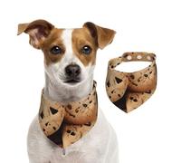 Bandanas d'été pour chiens, biscuits, nourriture, biscuits aux pépites de chocolat, bandanas pour chien, bandanas lavables et réglables triangulaires pour chiens de taille moyenne et grande taille