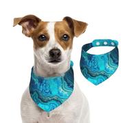 Bandanas d'été pour chiens - Bleu turquoise vif - Lavable et réglable - Triangle - Bavoirs mignons pour animaux de compagnie - Pour chiens de taille moyenne et grande - Chiots et chats - Taille M