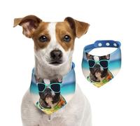 Bandanas d'été pour chiens, bouledogue français, bandanas d'été pour chien, bandanas lavables et réglables triangulaires pour chiens de taille moyenne et grande taille, chiots et chats, taille M