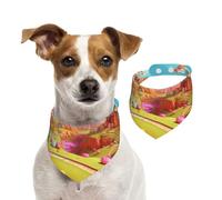 Bandanas d'été pour chiens Candy Beautiful Land - Bandanas lavables et réglables en triangle - Bavoirs mignons pour animaux de compagnie - Pour chiens de taille moyenne et grande - Chiots et chats