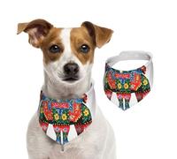 Bandanas d'été pour chiens de couloir suédois Dala Horse Folk Dog Bandanas lavables réglables Triangle Bavoirs mignons pour animaux de compagnie pour chiens de moyenne et grande taille, chiots et