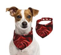 Bandanas d'été pour chiens, de nombreuses roses rouges, bandanas lavables et réglables en forme de triangle pour chiens de taille moyenne et grande taille, chiots et chats, taille M