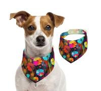 Bandanas d'été pour chiens de style abstrait avec fleurs colorées, lavables, réglables, triangulaires, bavoirs mignons pour chiens de taille moyenne et grande taille, chiots et chats de petite taille