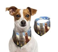 Bandanas d'été pour chiens en famille d'alpaga, lavables, réglables et triangulaires, bavoirs mignons pour chiens de taille moyenne et grande taille, chiots et chats de petite taille
