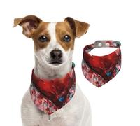 Bandanas d'été pour chiens en forme de cœur abstrait, lavables, réglables, triangulaires, mignons pour chiens de taille moyenne et grande taille, chiots et chats, taille M