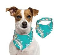 Bandanas d'été pour chiens, fleurs de dauphins, étoiles de mer, coquillages de corail, lavables, réglables, triangulaires, bavoirs mignons pour chiens de taille moyenne et grande taille, chiots et